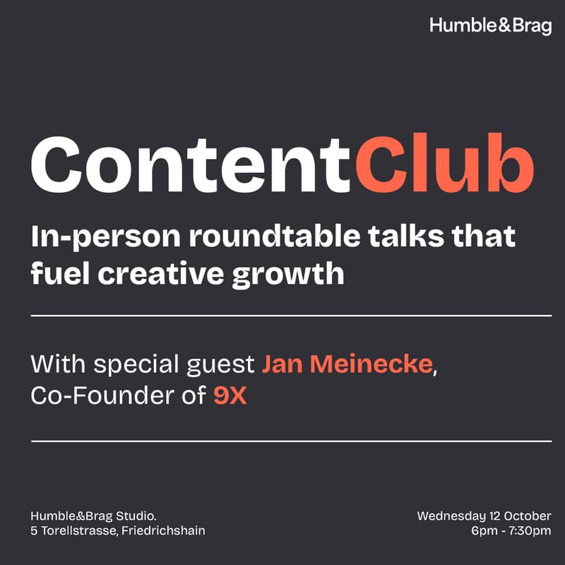 Cover Image for ContentClub: Roundtable #1 (w. special guest Jan Meinecke, Co-Founder of 9X)