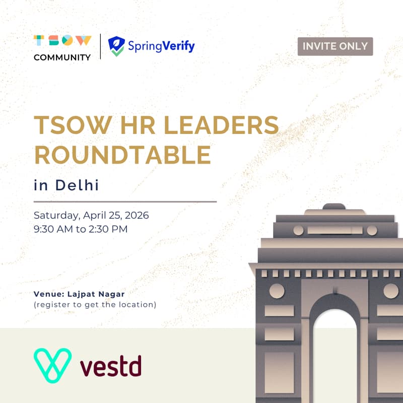 Cover Image for TSOW HR Leaders Roundtable in Delhi