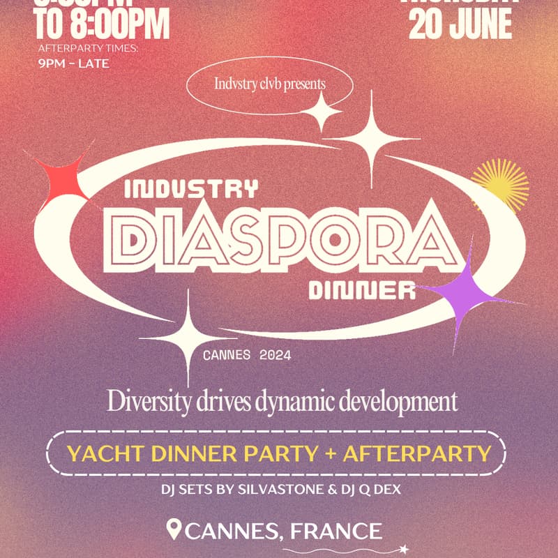 Cover Image for INDVSTRY DIASPORA DINNER ON A YACHT
