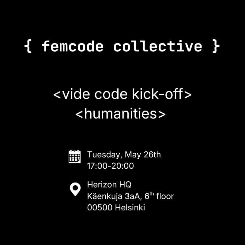 Cover Image for Femcode Collective: vibe code kick-off, humanities