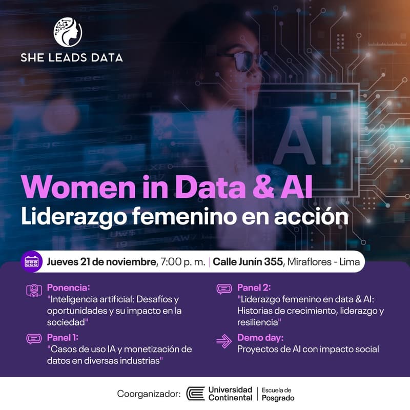 Cover Image for Women in Data & AI: Desafíos y Oportunidades, liderazgo Femenino en Acción