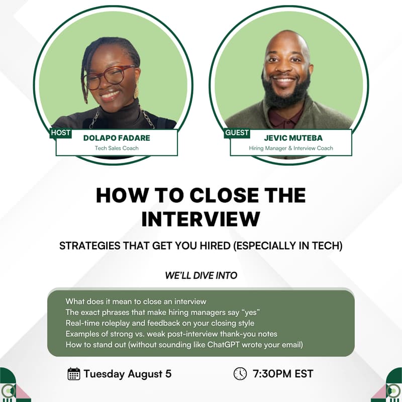 Cover Image for How to Close the Interview: Strategies That Get You Hired (Especially in Tech)