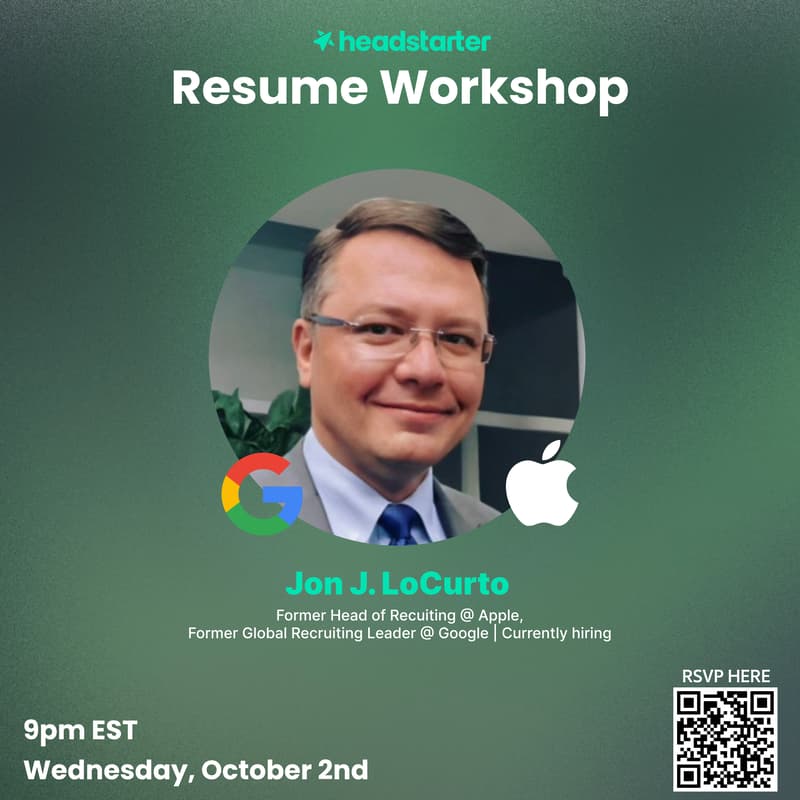 Cover Image for Recruiter @ Google Resume Roast + Early Accelerator Kickoff