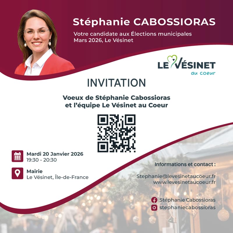 Cover Image for Voeux de Stéphanie Cabossioras et l'équipe Le Vésinet au Coeur