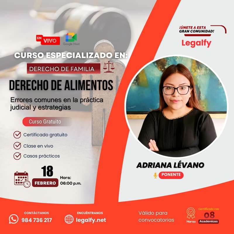 Cover Image for Curso Gratuito: Derecho de alimentos - Errores comunes en la práctica judicial y estrategias