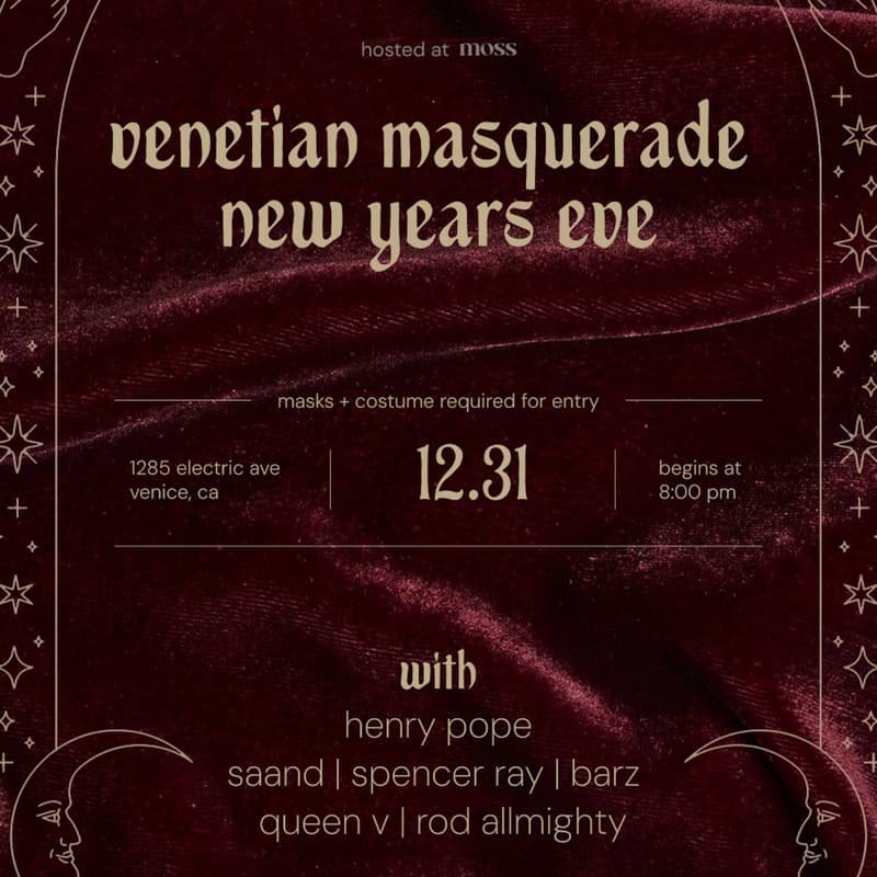 Cover Image for NYE venetian masquerade ball