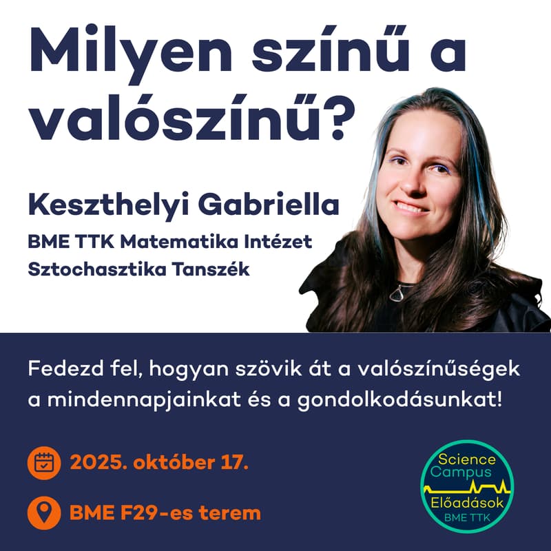 Cover Image for Keszthelyi Gabriella: Milyen színű a valószínű? - előadás és könyvbemutató