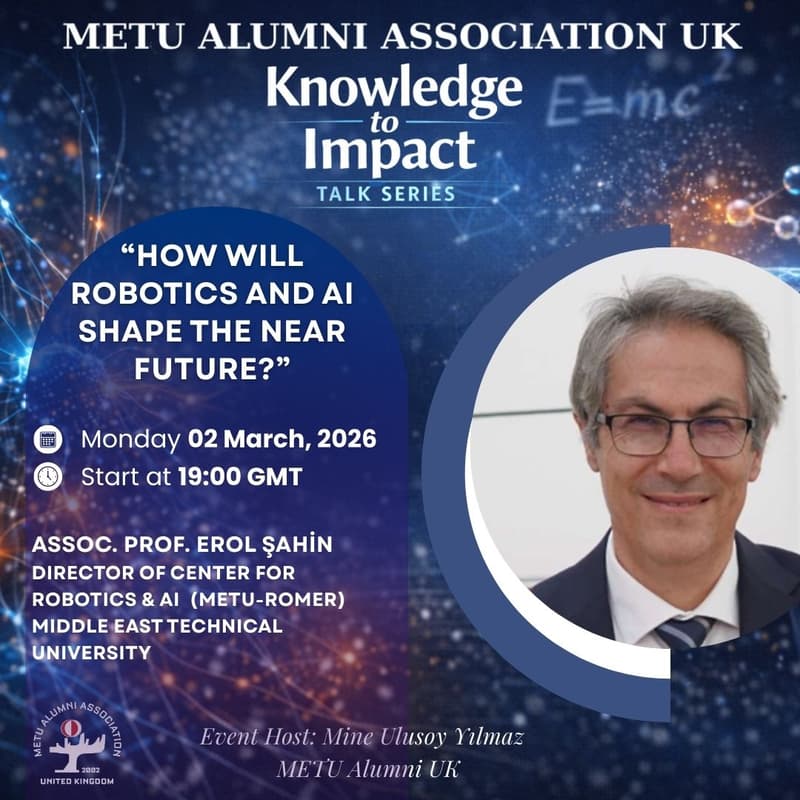 Cover Image for Knowledge to Impact Talk Series: How Will Robotics & AI Shape the Near Future? Guest Speaker: Assoc. Prof. Erol Şahin