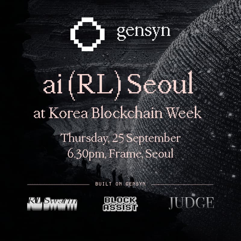 Cover Image for (ai)RL: Seoul at KBW - hosted by Gensyn