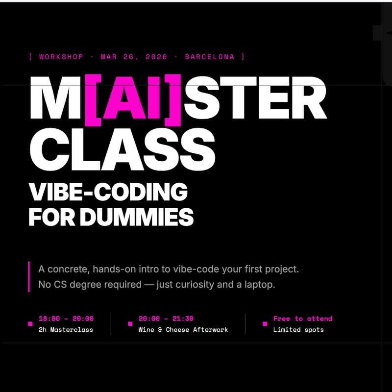 Cover Image for M[AI]STERCLASS // Vibecoding for Dummies