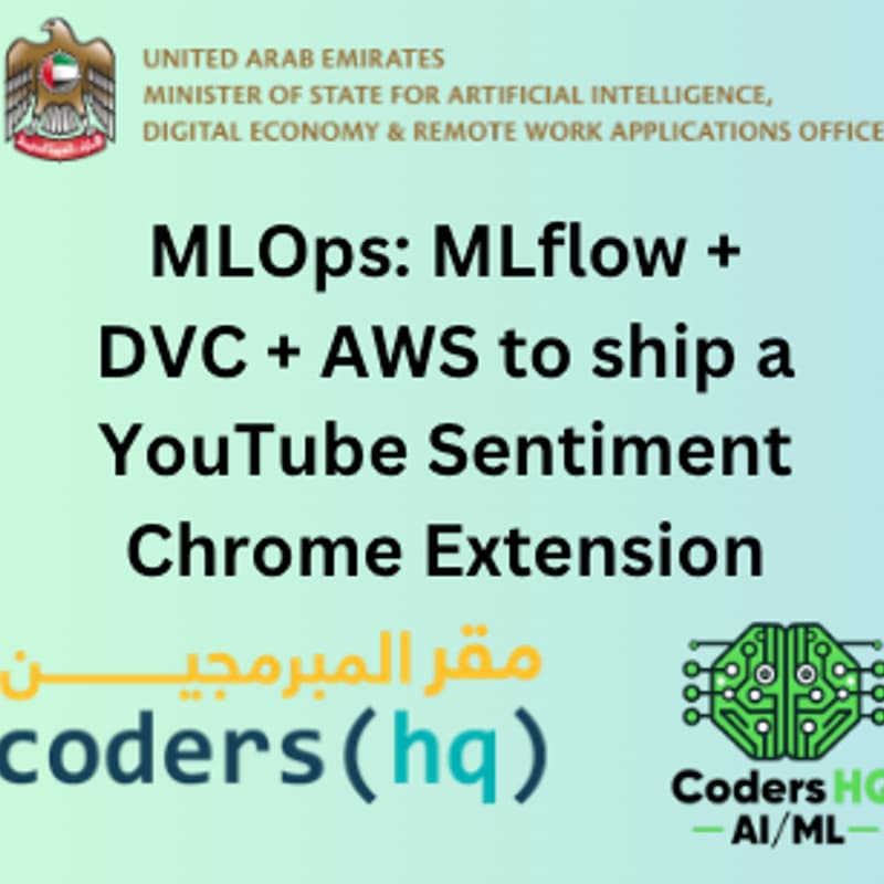 Cover Image for MLOps: MLflow + DVC + AWS to ship a YouTube Sentiment Chrome Extension