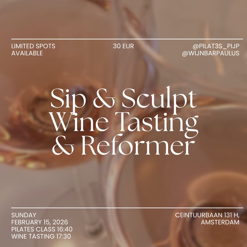 Cover Image for Sip & Sculpt. Wine Tasting & Reformer