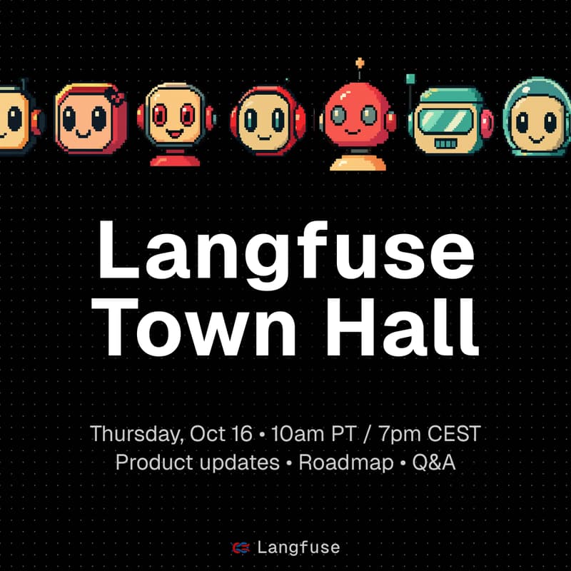Cover Image for [Virtual] Langfuse Town Hall - New Features and Q4 Roadmap