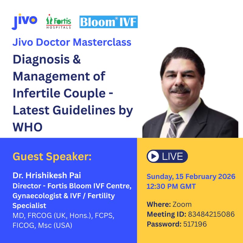 Cover Image for Jivo Masterclass | Diagnosis and Management of Infertile Couple - Latest Guidelines by WHO