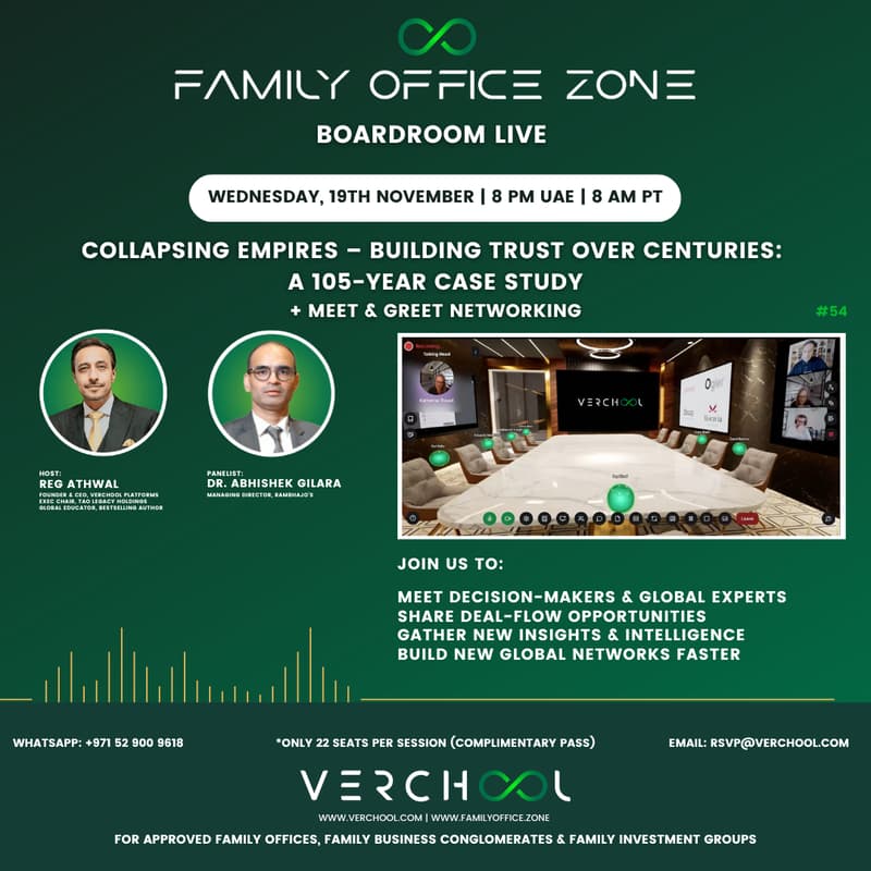 Cover Image for Family Office Zone - Boardroom Live # 54 | Collapsing Empires – Building Trust Over Centuries: A 105-Year Case Study