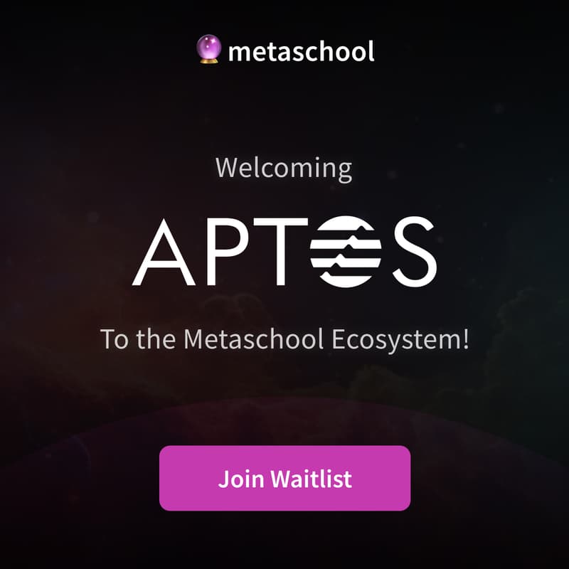 Cover Image for Aptos x Metaschool: Build with the Aptos Learning Track (Waitlist)
