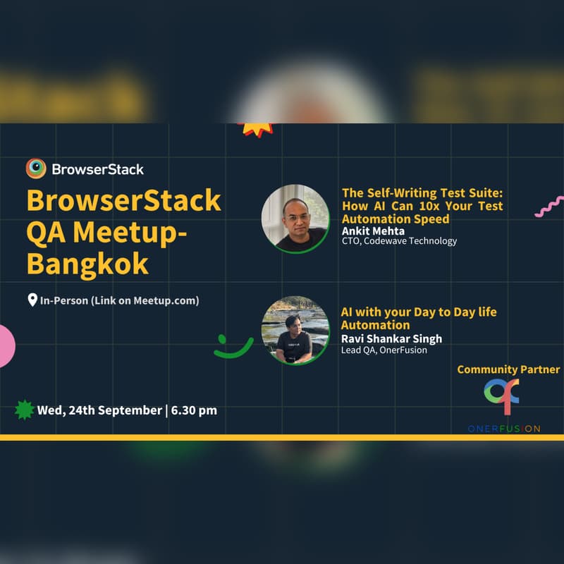 Cover Image for BrowserStack QA Meetup- Bangkok- September