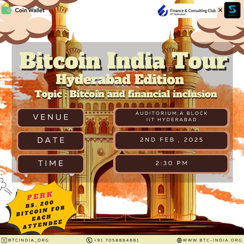 Cover Image for Bitcoin India Tour - Hyderabad Edition