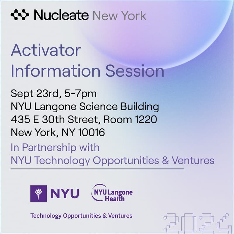 Cover Image for Nucleate NY Activator Info Session - NYU Langone