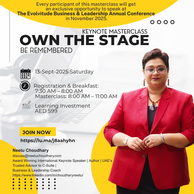 Cover Image for OWN THE STAGE Keynote Masterclass