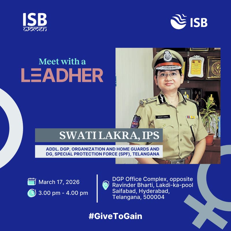 Cover Image for Meet with a LeadHER - Swati Lakra, IPS, Addl. DGP, Organization and Home Guards and DG, Special Protection Force (SPF), Telangana