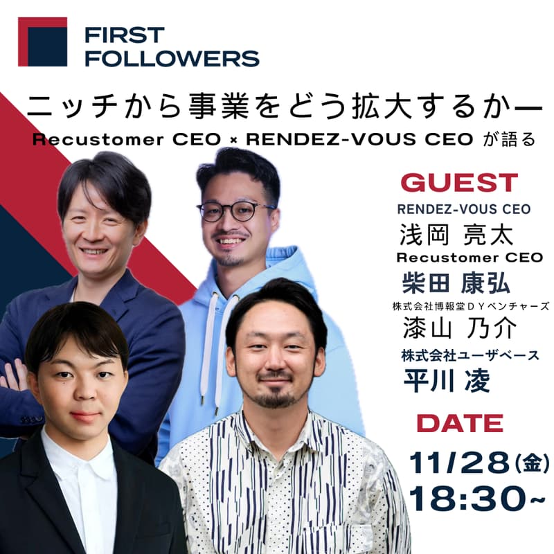 Cover Image for ニッチから事業をどう拡大するか―Recustomer CEO × RENDEZ-VOUS CEO が語る