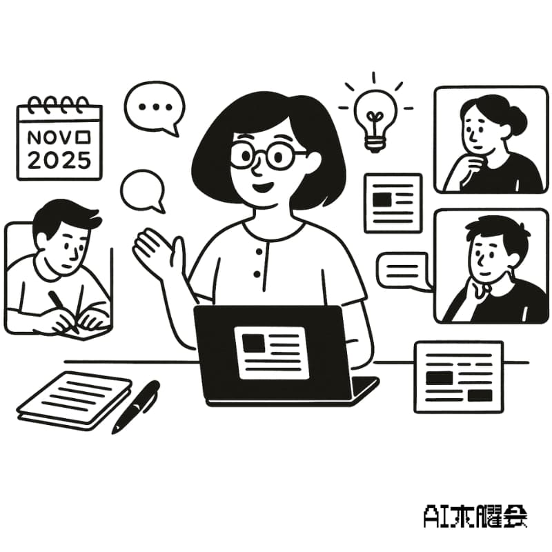 Cover Image for AI木曜会-✍️2025年11月の生成AIニュース振り返り勉強会 .by 河瀬