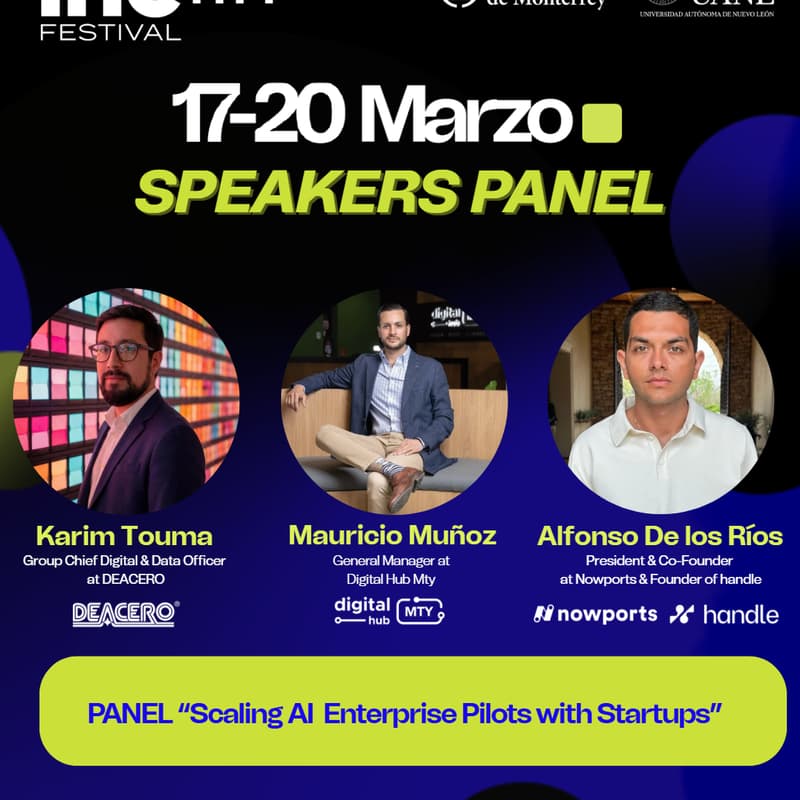 Cover Image for Panel "Scaling AI Enterprise Pilots with Startups" by Digital Hub Mty