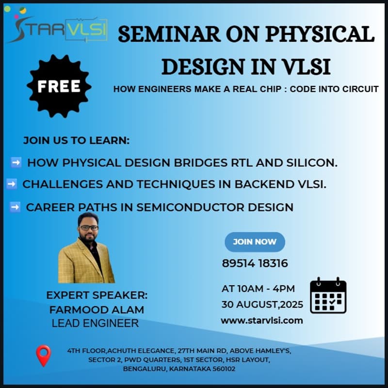 Cover Image for FREE Seminar on Physical Design in VLSI