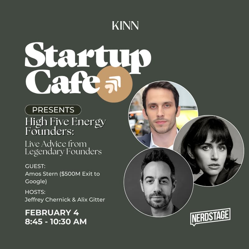 Cover Image for Startup Cafe: High Five Energy Founders with Amos Stern ($500M exit to Google)