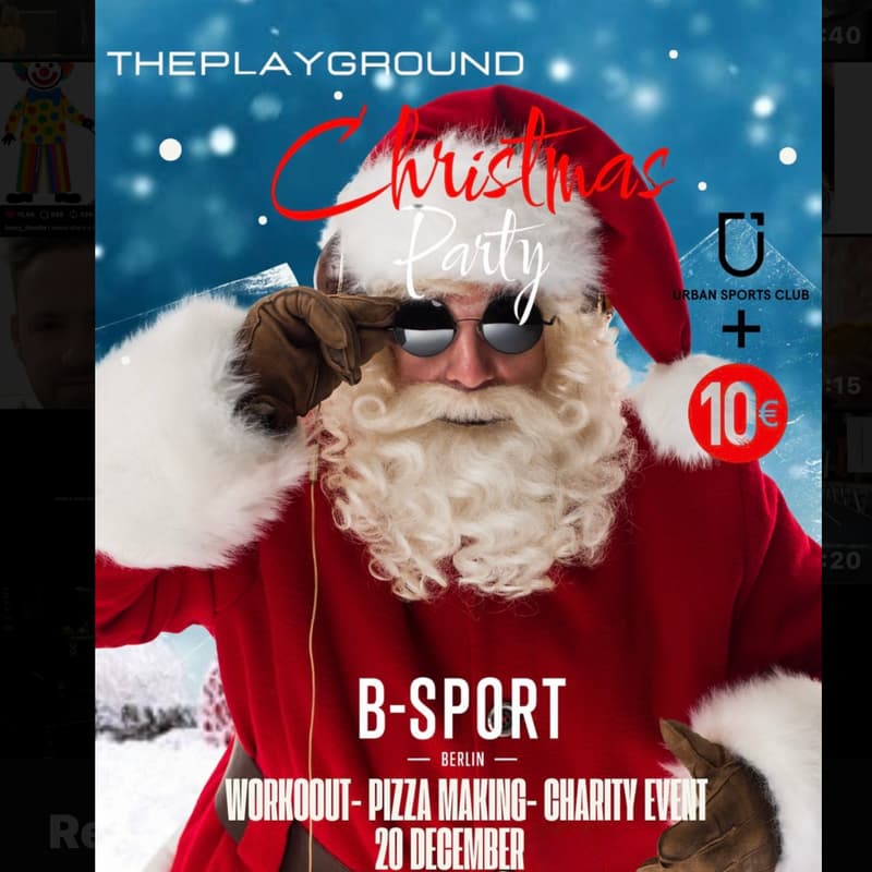 Cover Image for THE PLAYGROUND- B-SPORTS XMAS PARTY -WORKOUT - PIZZA MAKING - CHARITY EVENT