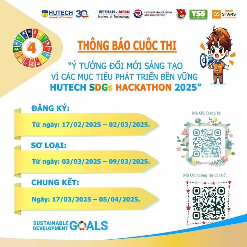 Ảnh bìa cho HUTECH SDGs HACKATHON 2025 [Mở đăng ký đến 2/3]