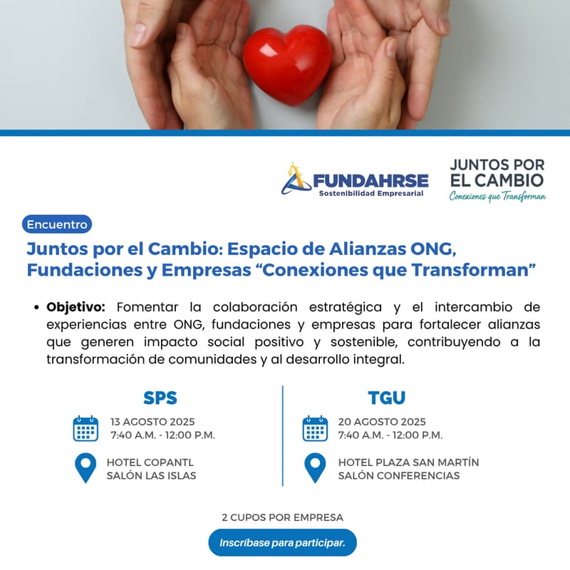 Cover Image for TGU - Encuentro:  Juntos por el Cambio: Espacio de Alianzas ONG, Fundaciones y Empresas“Conexiones que Transforman”