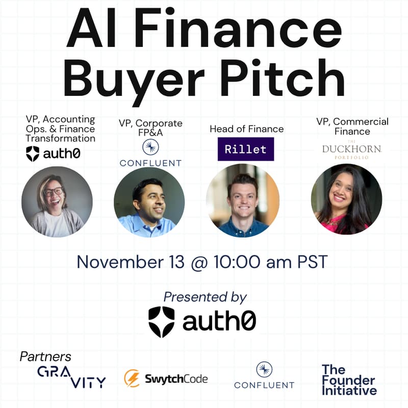 Cover Image for AI Finance Buyer Pitch Competition: VPs of Finance