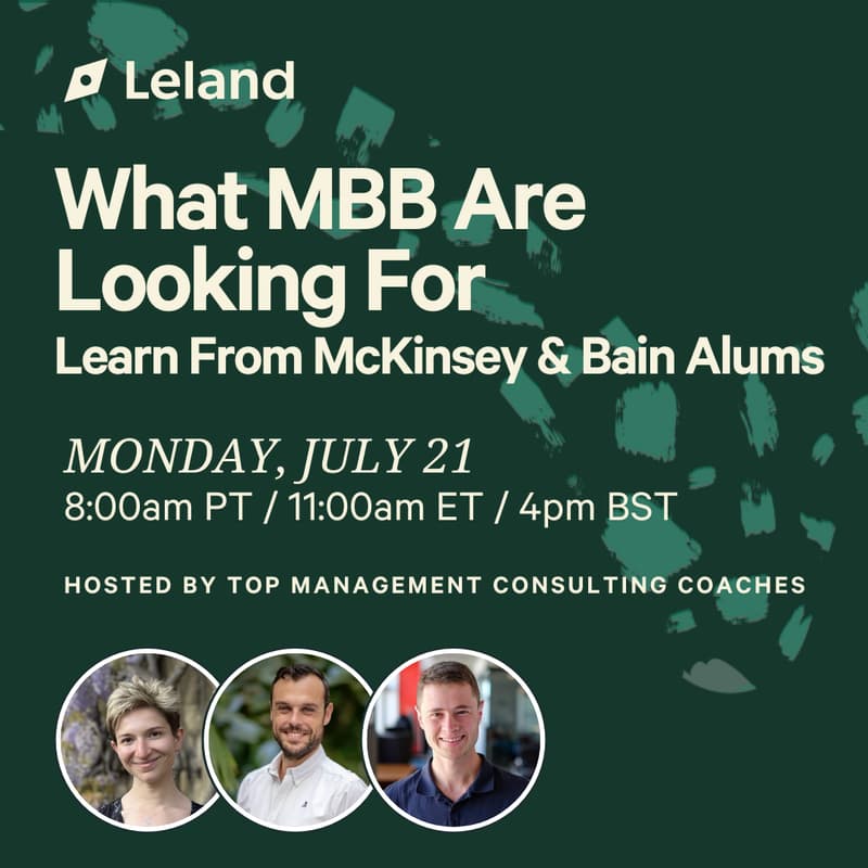 Cover Image for What MBB Are Looking For: Learn From McKinsey & Bain Alums