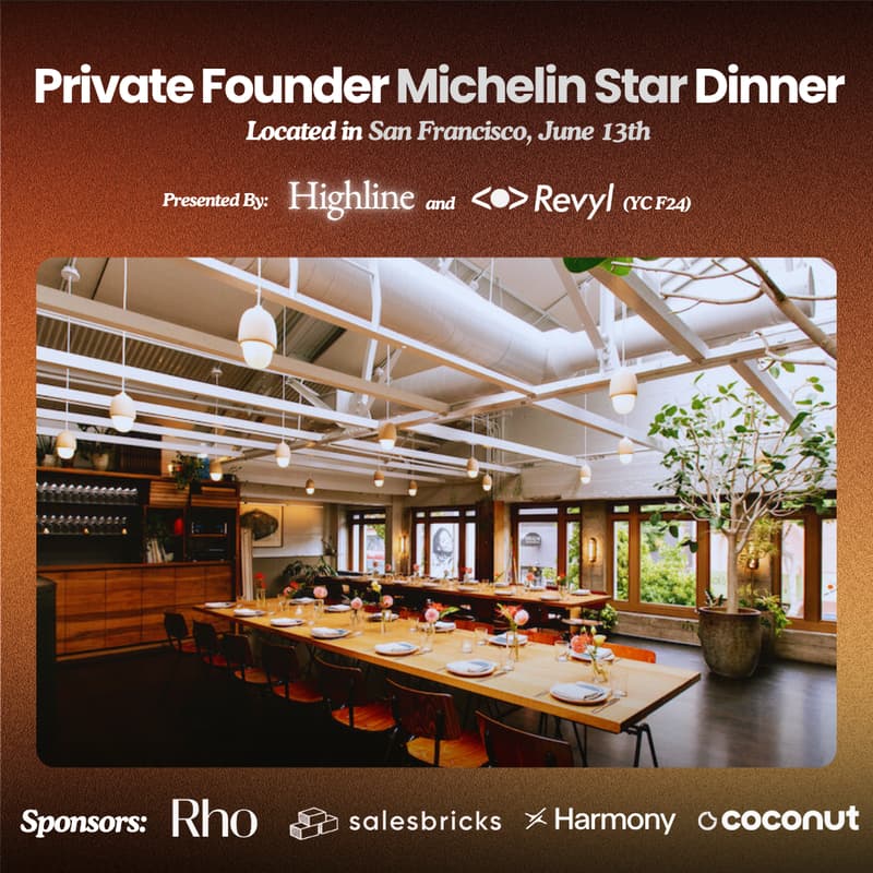 Cover Image for Private Founder Michelin Star Dinner (SF)