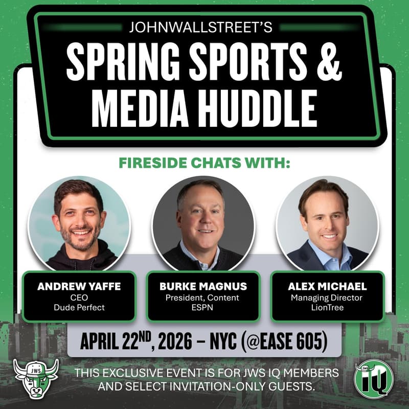 Cover Image for JohnWallStreet's Spring '26 Sports & Media Huddle