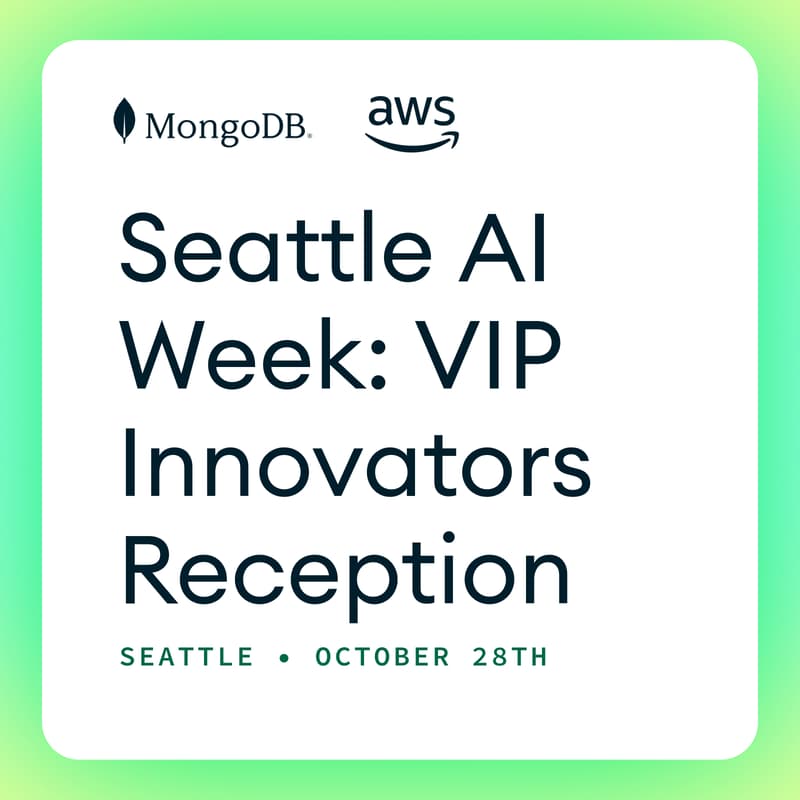 Cover Image for #SeattleAIWeek: VIP Innovators Reception with MongoDB and AWS