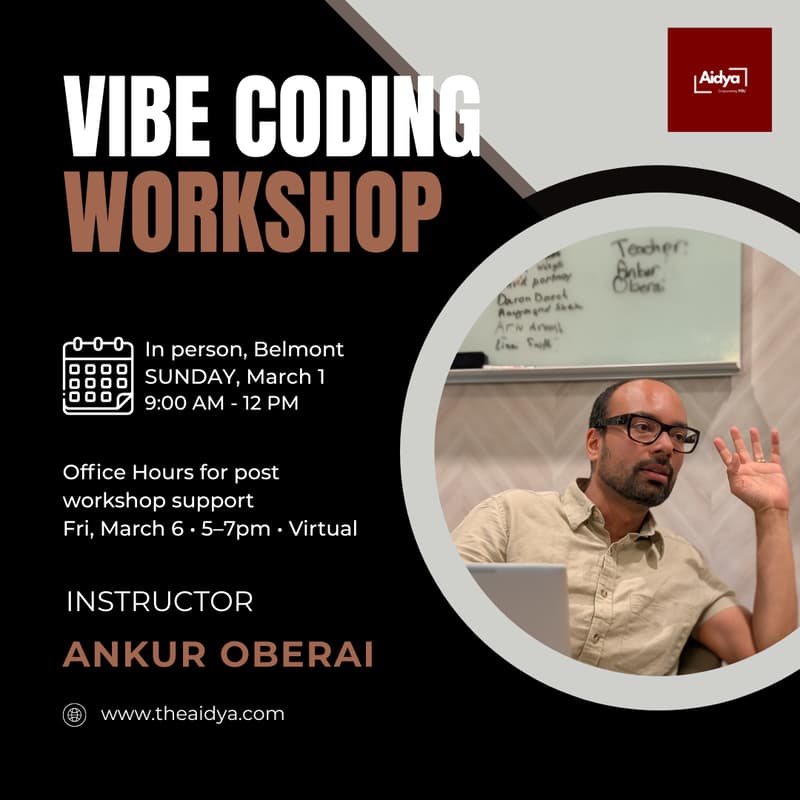 Cover Image for Vibe Coding Workshop for Non Coders: Go from Idea to App in 3 Hours + Live Office Hours Support