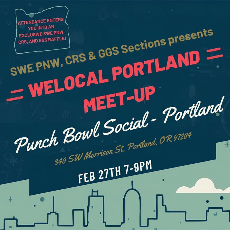 Cover Image for We Local Portland Meet-Up with Golden Gate, Pacific Northwest, & Columbia River Society of Women Engineers