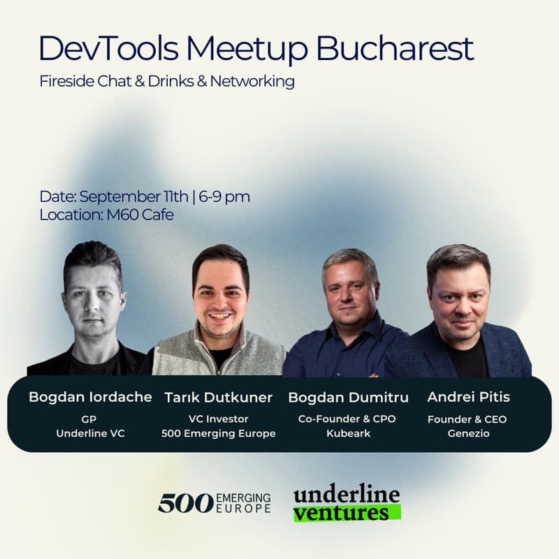 Cover Image for DevTools Meetup w. Kubeark & Genezio, 500 Emerging Europe & Underline VC