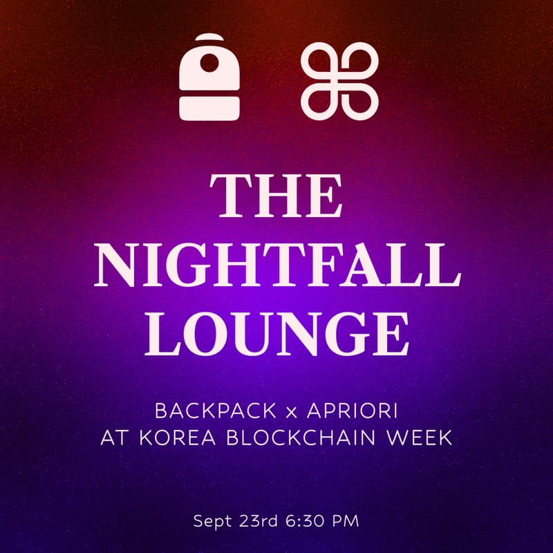 Cover Image for Backpack × aPriori present: The Nightfall Lounge