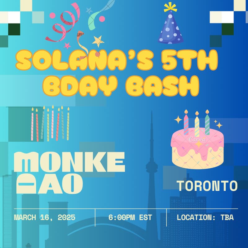 Cover Image for MonkeDAO Toronto - Solana's 5th BDay Bash