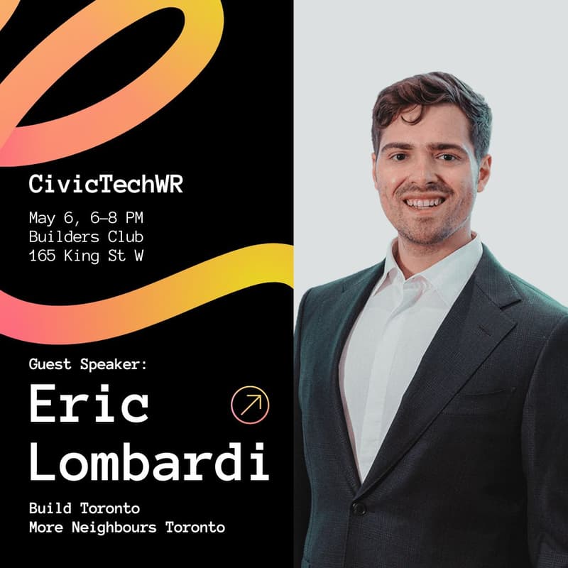 Cover Image for CivicTechWR Pitch Night! with guest speaker Eric Lombardi
