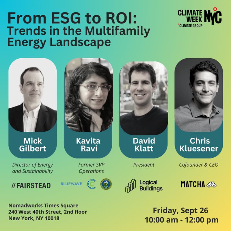 Cover Image for From ESG to ROI: Trends in the Multifamily Energy Landscape | NY Climate Week