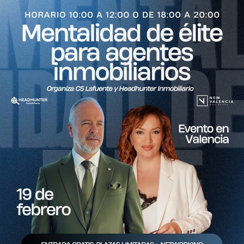 Cover Image for Evento Presencial Valencia: Mentalidad de Élite: El Salto del Agente Inmobiliario de Alto Nivel