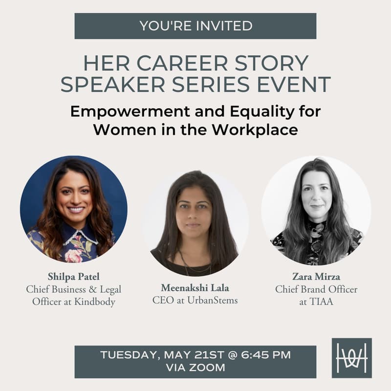 Cover Image for Her Career Story - Virtual Speakers Series Event on Empowerment and Equality for Women in the Workplace *members only