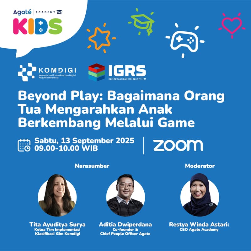 Cover Image for Main Game Bisa Jadi Positif: Webinar Parenting Digital untuk Orang Tua dan Pengajar