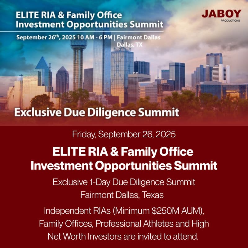Cover Image for Dallas, Texas - ELITE RIA & Family Office Investment Opportunities Summit for RIA * Family Office * HNWI​ * Accredited Investors