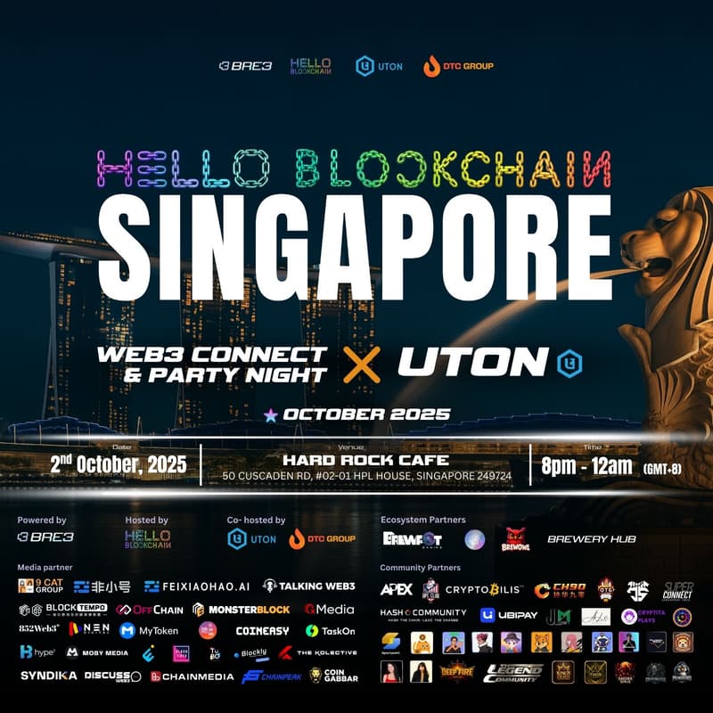 Cover Image for Hello Blockchain Singapore—WEB3 Connect & Party Night x UTON@Token2049 Singapore